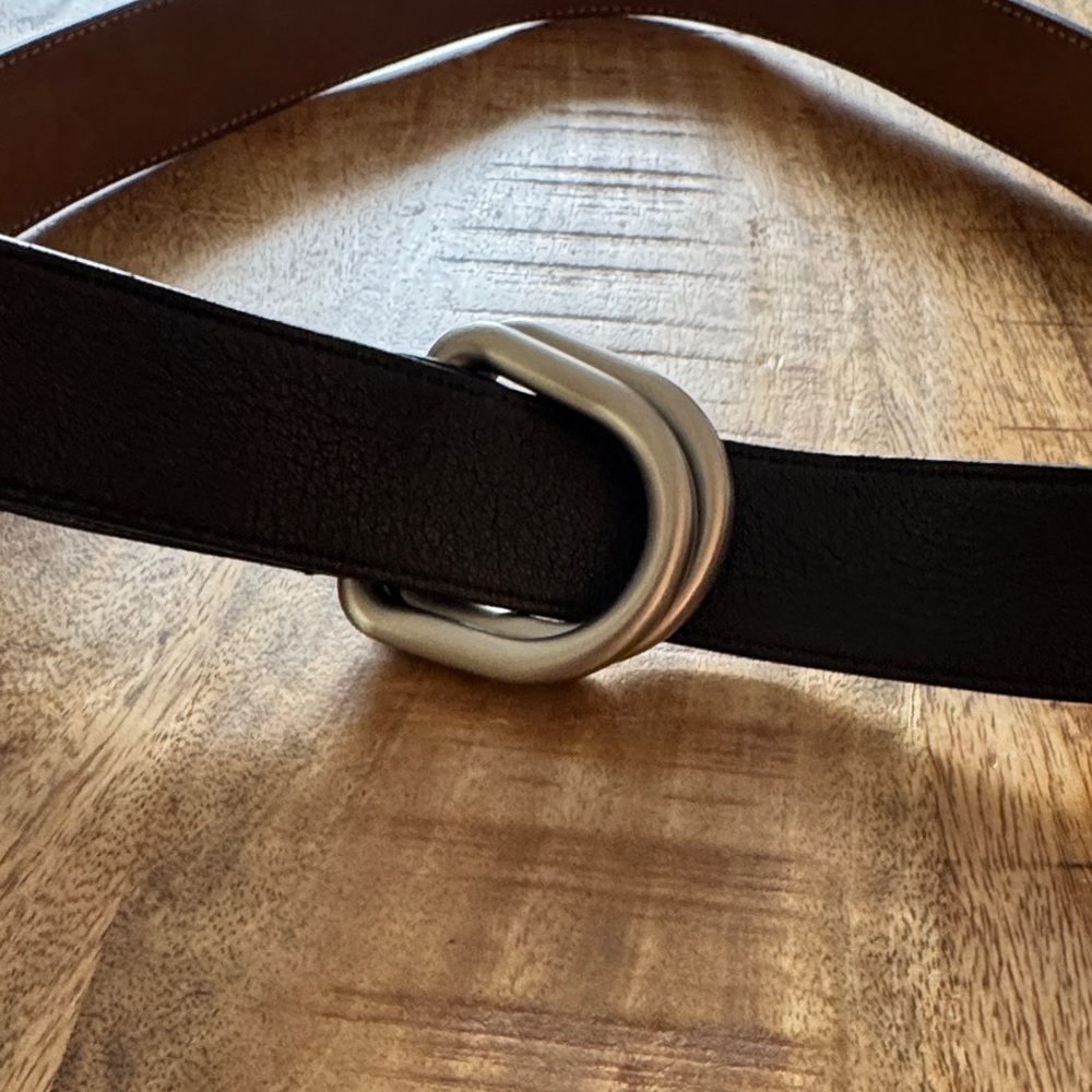 Michael kors collection made in Italy genuine Leather Belt Silver Buckle D rings - Picture 4 of 8